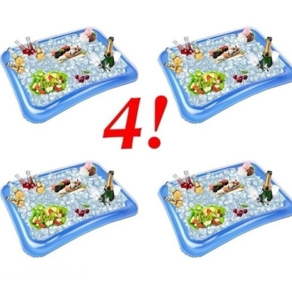 NEW! Inflatable Blue Serving Trays Set of 4!